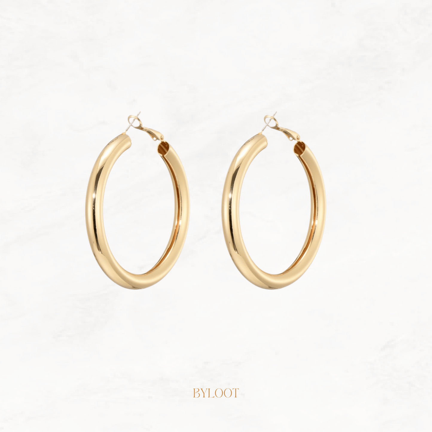 Perfect golden hoop statement earring