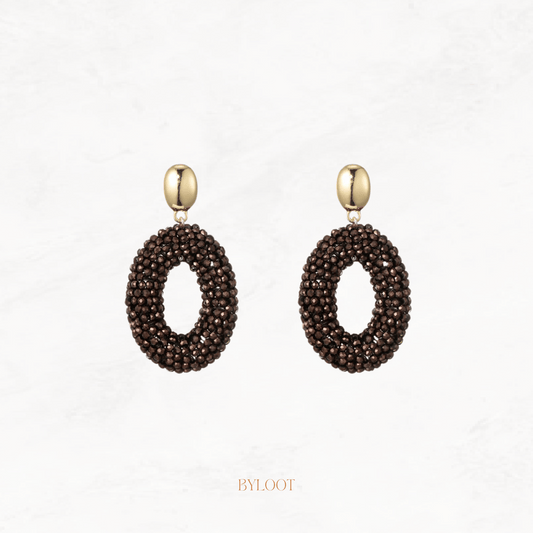 Lora brown statement earring