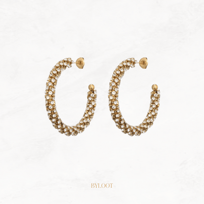Izzy round gold statement earring