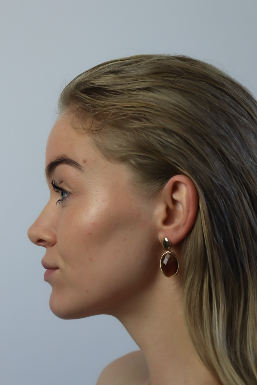 Small brown statement earring