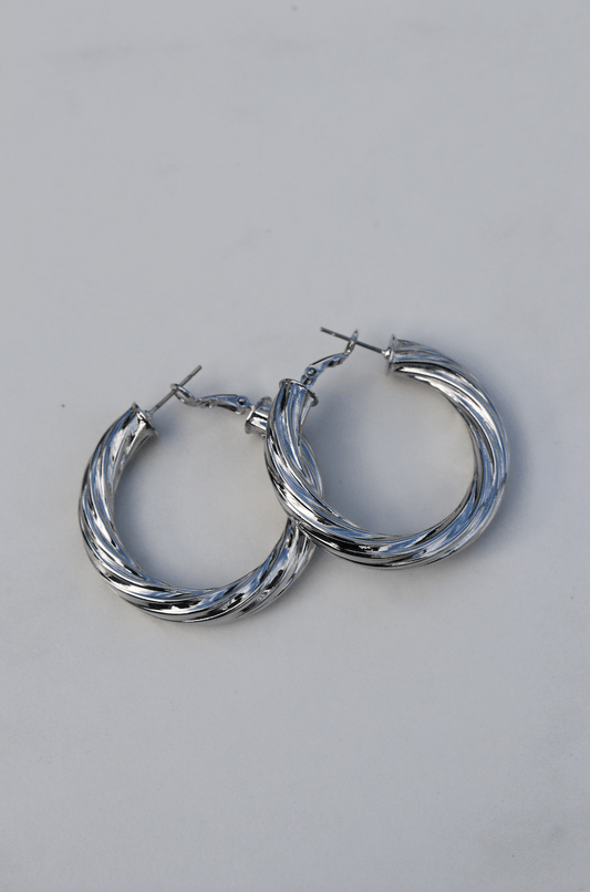 Chunky silver statement earrings